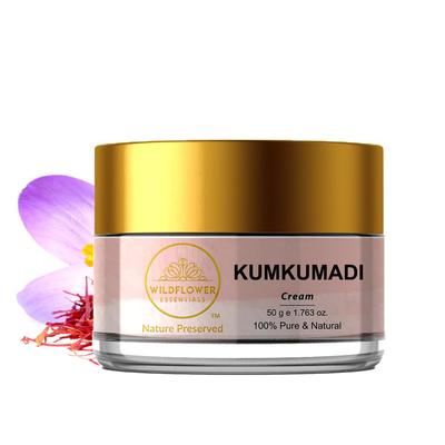 Wildflower Essentials Kumkumadi Creme (Feuchtigkeitscreme) Rein & Natürlich Für Gesicht, Haut Leicht, Für Jüngere Strahlende Haut, Männer & Frauen 50g
