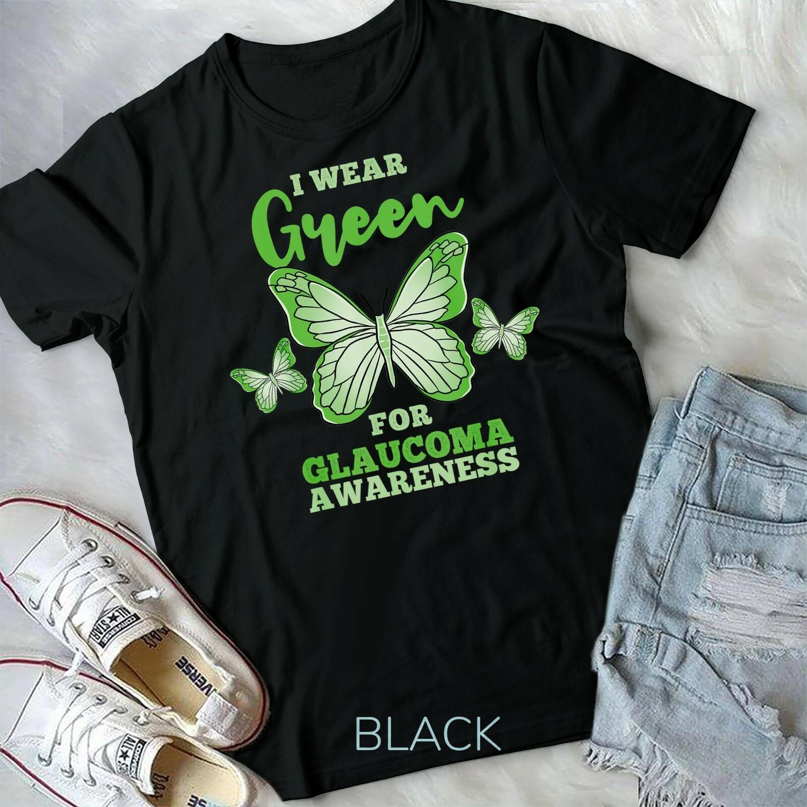 I Wear Green For Glaucoma Awareness Tee Unisex Youth T-shirt L