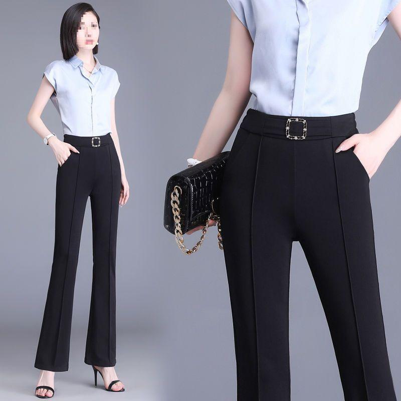 Autumn New Style Slim-fit High-waisted Wide-leg Suit Pants for Women – Stretchy, Comfortable, and Flattering