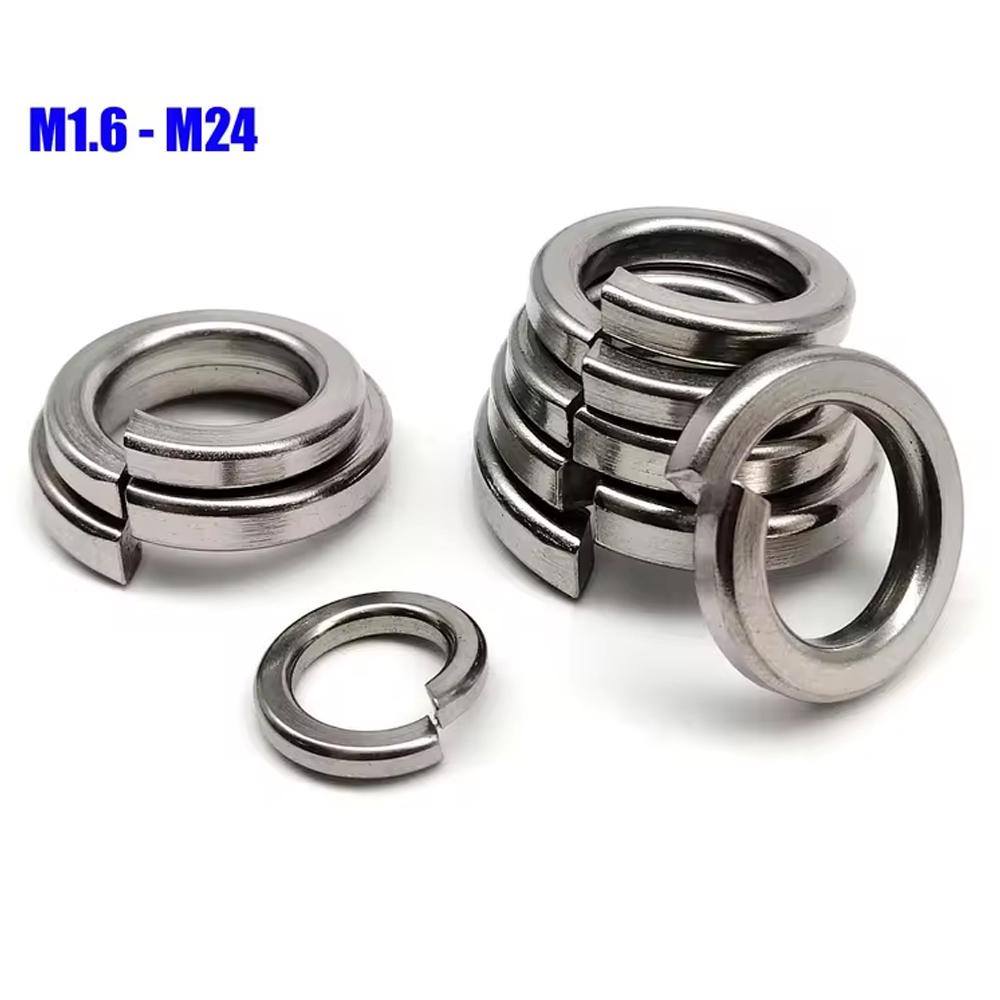 304 Stainless Steel Spring Split Lock Washer Elastic Gasket M1.6 M2 M2.5 M3 M3.5 M4 M5 M6 M8 M10 M12 M14 M16 M20 M24