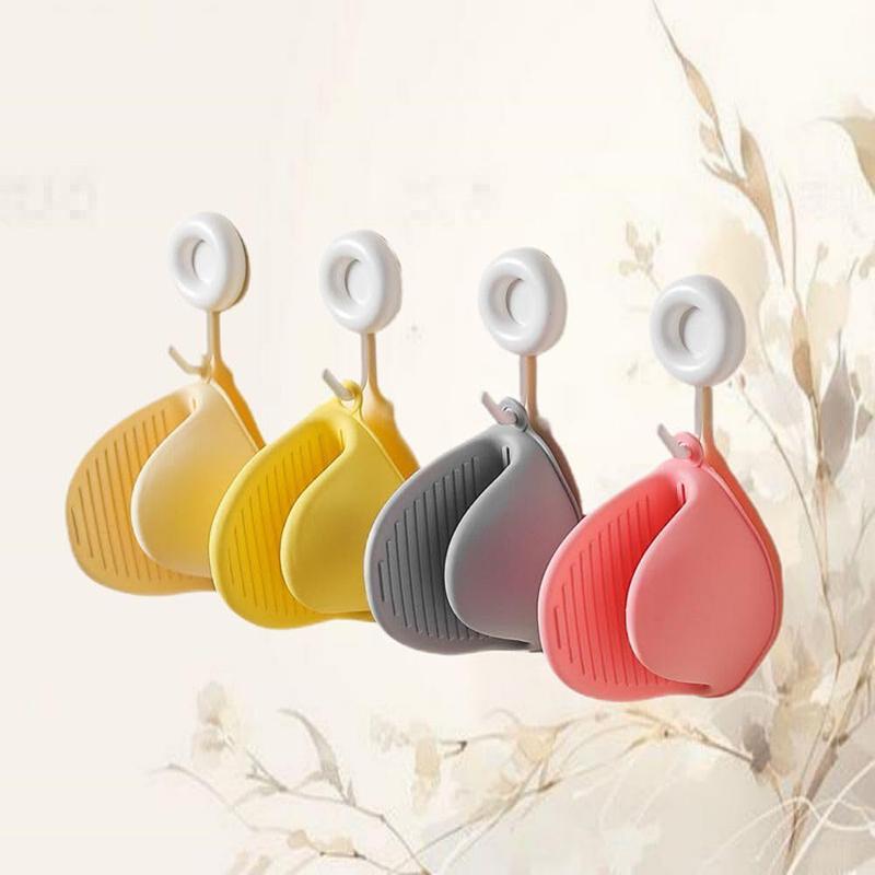 Thickened Silicone Heat Resistant Gloves Non Slip Oven Mitts Microwave Safe Kitchen Gloves For Baking Cooking
