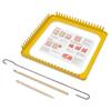 Handmade Weaving Loom And Hook Set 18-Tooth Square Yellow Weaving Frame Machine Weavers Weaving Frame For Kids Adults
