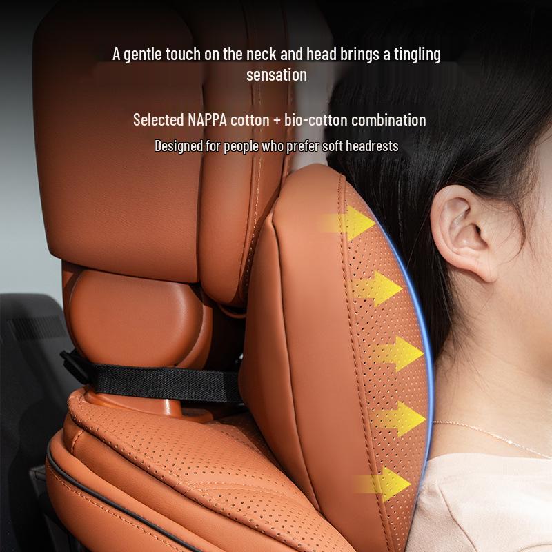 Premium Maybach S-Class Headrest & Breathable Lumbar Support Cushion