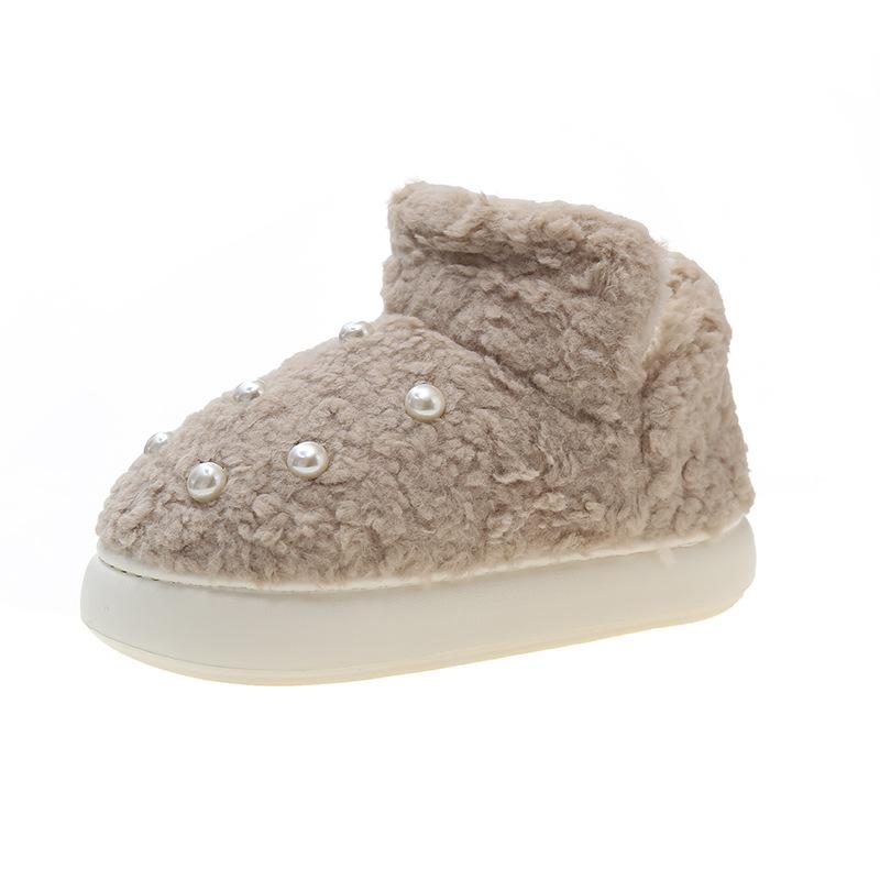 

High bag heel cotton shoes women s winter warm plush thick bottom stepping on shit feeling home home home non-slip snow boots cotton shoes 41 світло-коричневого кольору