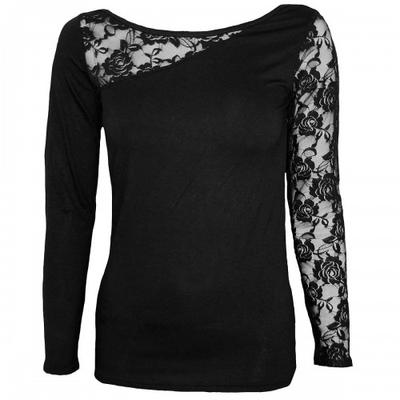 Spiral Direct Damen/Damen Spitzen-Schulter-Langarm-Top