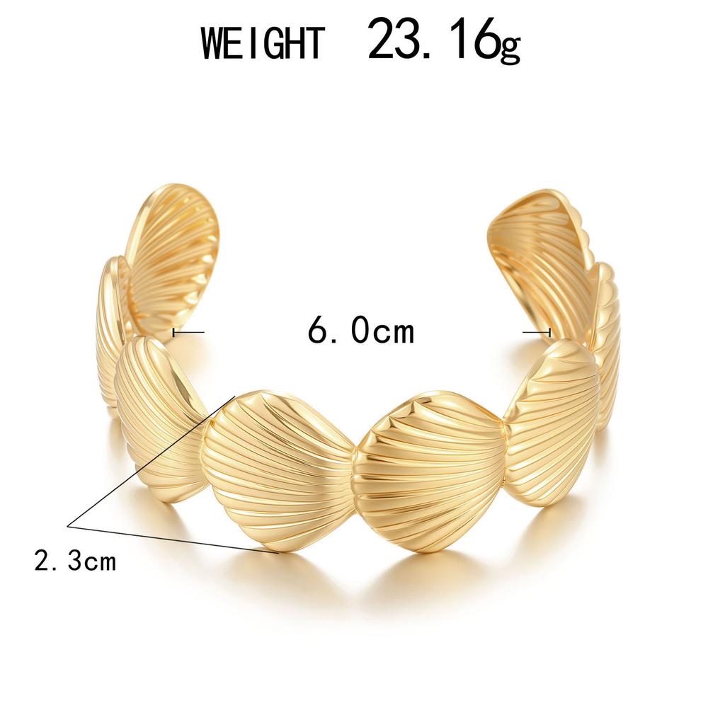 Jewelry, Personal Cold Wind Metal Shell Open Bracelet Jewelry
