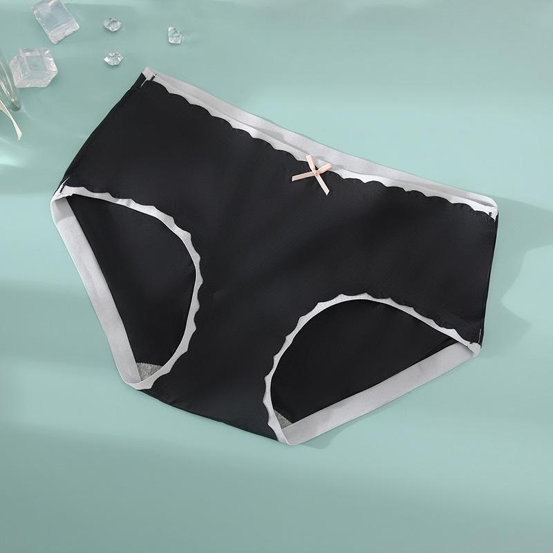 Ice Silk Pants Women's Graphene Pure Cotton Crotch Mid Waist Tight Women's Shorts Student Girls' Breathable Traceless Triangle Pants