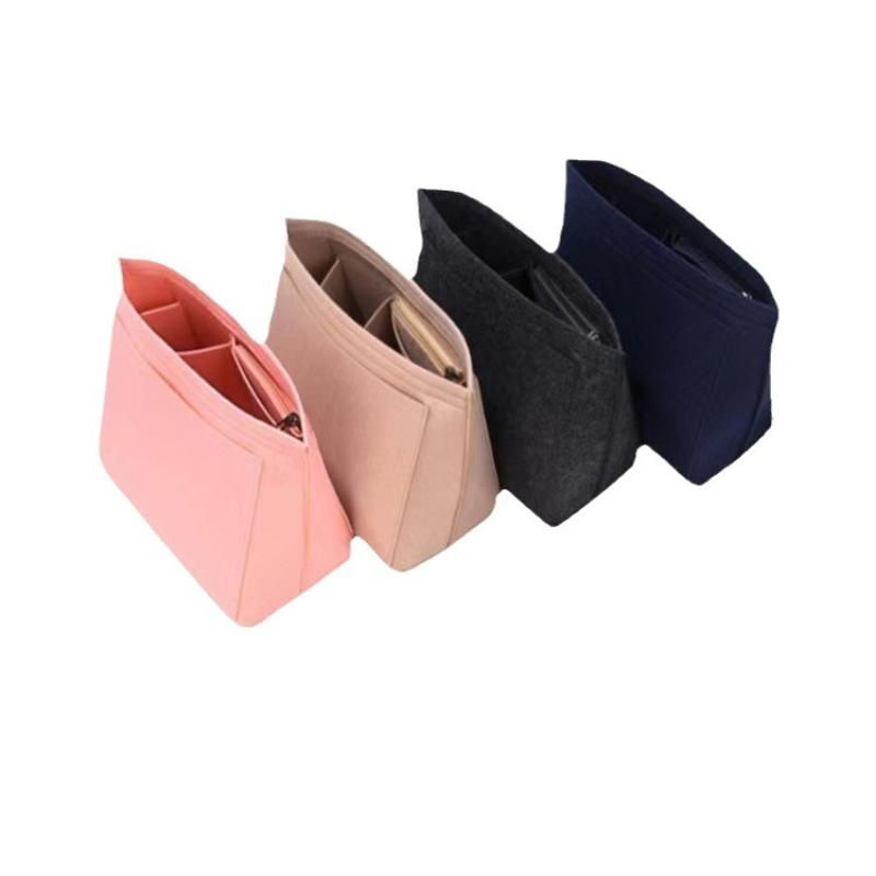 Felt Insert Bag Sturdy Foldable Handbag Liner Organizer Large Capacity Makeup Storage Bag for Travel Daily Use