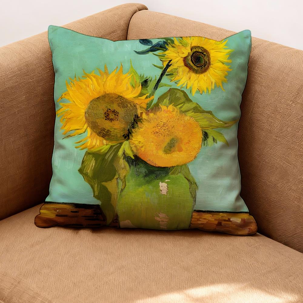 Vincent Van Gogh Cushion Cover Premium Comfort Reversible Pillow Cove -Two In One Design for Any Room & Car Interior
