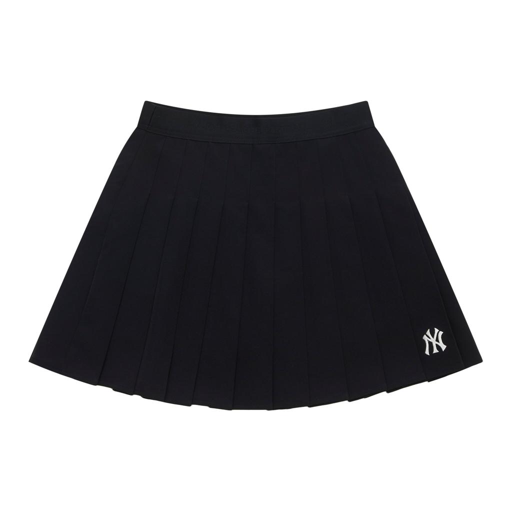 MLB College Style New York Yankees SS24 Embroidered Logo High-Waisted Pleated Skirt Shorts Women skirts Black 3FSKV0143-50BKS