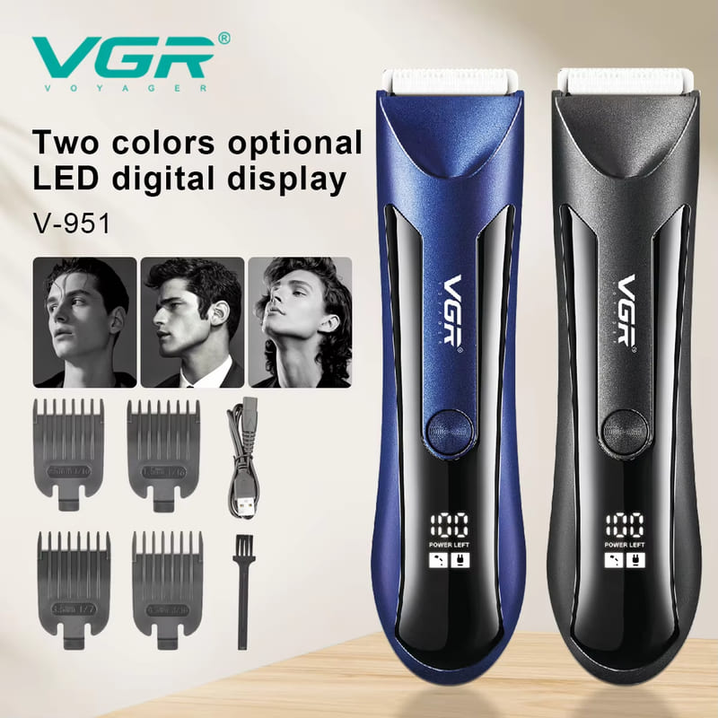 Portable Universal Electric Hair Trimmer Full Body Washable Hair Clipper LCD Digital Display Electric Hair Clippers for Men's Beauty Safe To The Skin