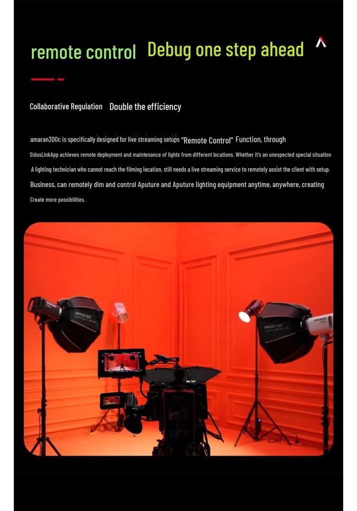 Aputure Amaran 300c Full-Color 300W Soft Spotlight for Video/Live Streaming.