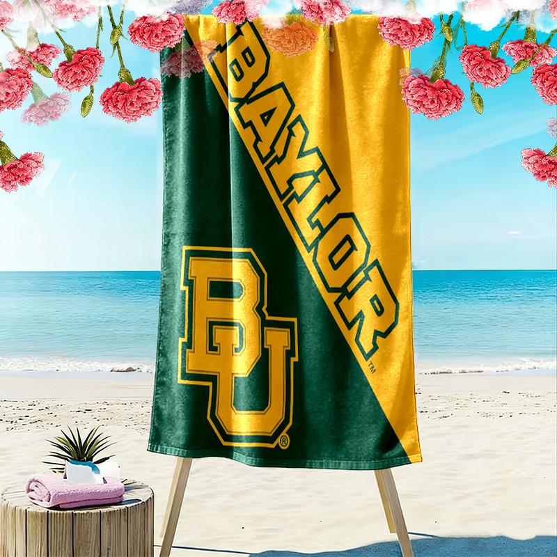 Baylor Bears Print Beach Towel, Large Soft Quick Dry Towel for Beach Camping Swimming