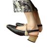 High-end Embroidery Pattern Bag Head Rear Empty Sandals Spring Light Luxury Thick Heel Women's Shoes