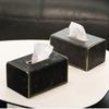 Luxury Tissue Box Leather Creativity Elegant Napkin Box Rectangular Aesthetic Art Tissue Boxes Home Office Napkin Organizer