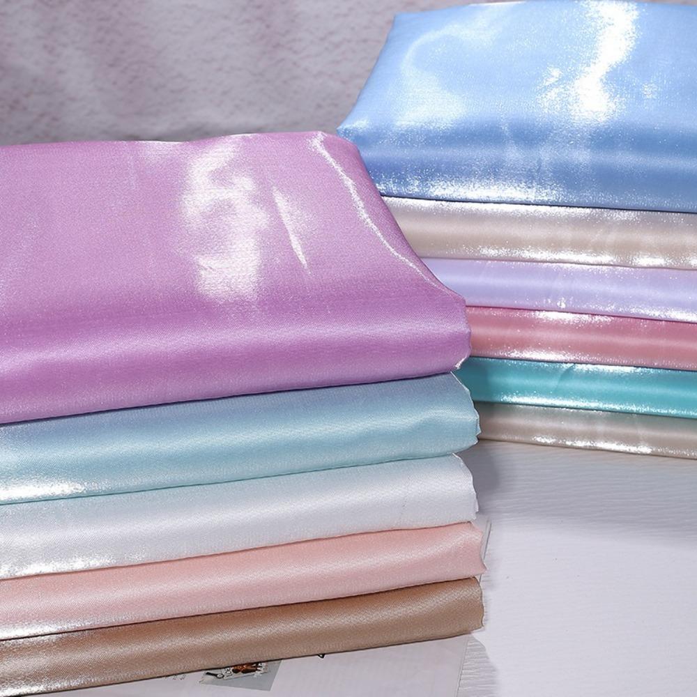 Polyester Liquid Water Satin Fabric Thickened Natural Reflective Clothing Fabric Crystal Silk Satin Wedding Dress Decorative
