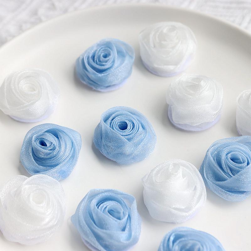 1Pcs Chiffon Artificial Flowers Heads 1CM Fake Flower for Home Decor Wedding Decoration Bridal Clothing Crafts Gifts Accessory