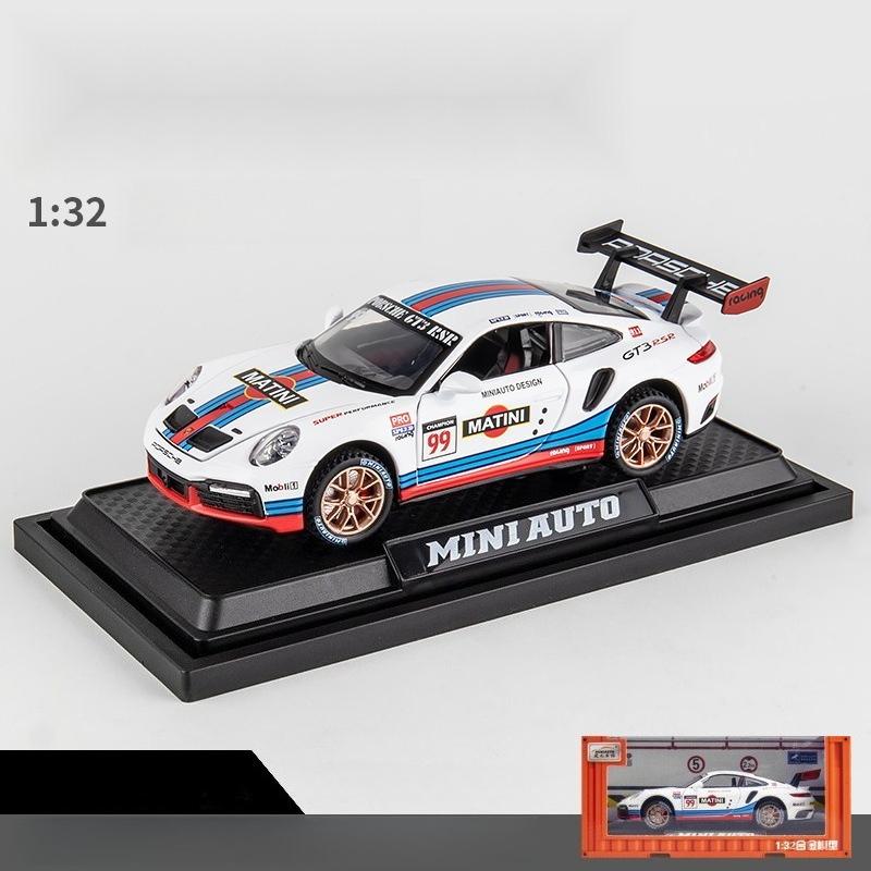 1:32 Porsche 911 GT3 RSR Track Version Alloy Sports Car Diecast Model Sound & Light Children Toy Collect Display Ornament Gift