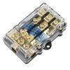 Universal 3 Way Car Audio Fuse Block Safe 60A Stereo Fuse Holder with Transparent Cover for Boat Yac
