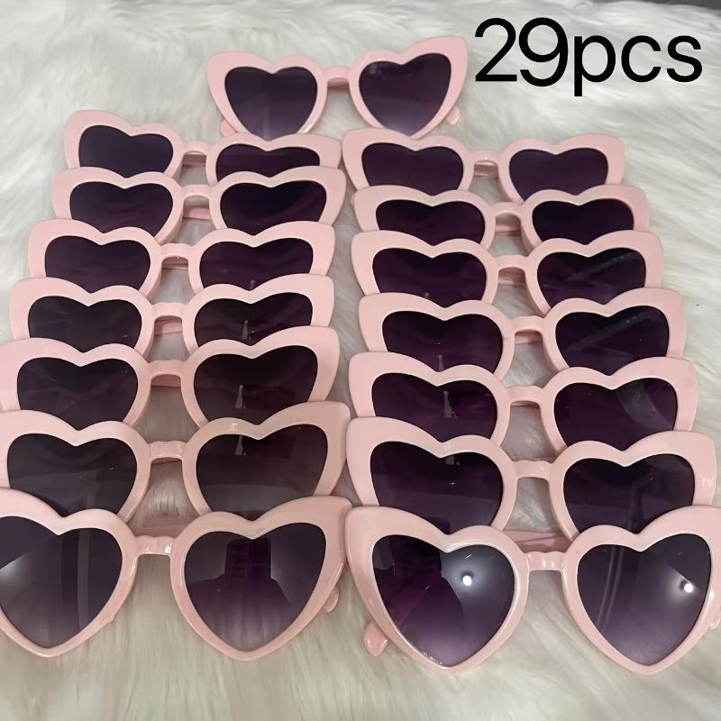29pcs Heart Shaped Glasses Bridal Supplies Wedding Party Supplies Bridesmaids and Groomsmen Supplies Party Gifts