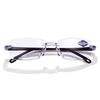Rimless Progressive Multifocal Reading Glasses with Anti-blue Light and Diamond-cut Design