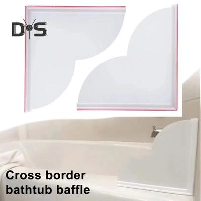 1/2-teiliger Spritzschutz für die Dusche mit rutschfester Silikonbasis, wasserdicht, selbstklebend, für Badezimmer, Waschbecken, Badewanne, Ecke, Acryl, Wasserschutz für die Dusche