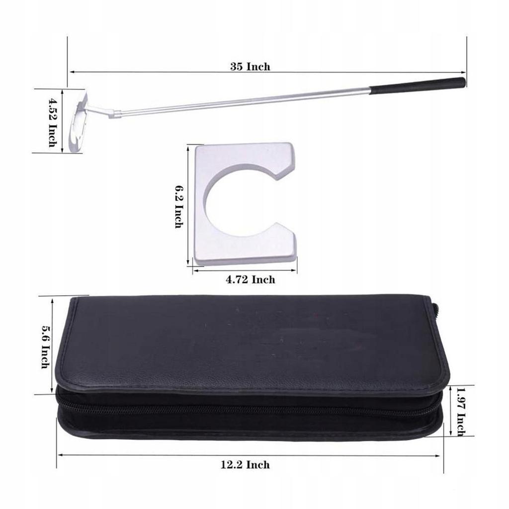 Przenośny zestaw do ćwiczeń golfowych | Mini putter + akcesoria treningowe