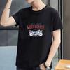 Spring and Summer T-shirt Men's Large Size Five-minute Sleeve Men's Short-sleeved Medium-sleeved Trend Motorbike Printing Tops