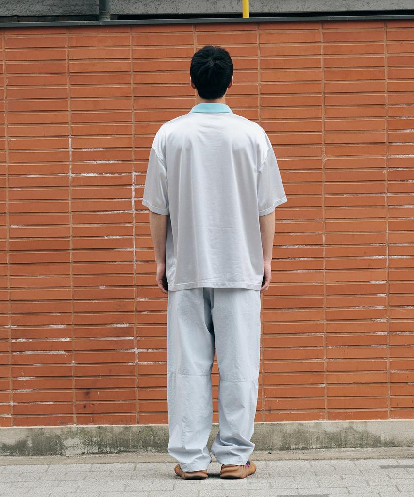 Nontai Cotton Wide Curved Pants (Greyish Sky)