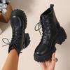 Women's Lace-Up Casual Platform Loose Boots