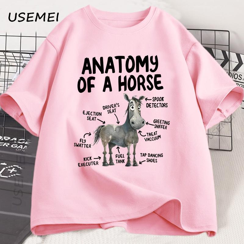 Anatomy of A Horse T Shirt Funny Horse Lover T-shirt Men Women Graphic Streetwear Short Sleeve Tshirt Harajuku Mens Clothing