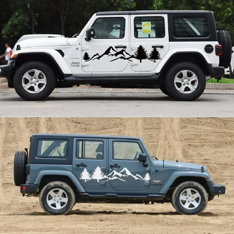 Car Door Side Stickers For Jeep Renegade Patriot Wrangler JK JL Trail Hawk Rubicon Compass Vinyl Film Decals Auto Accessories