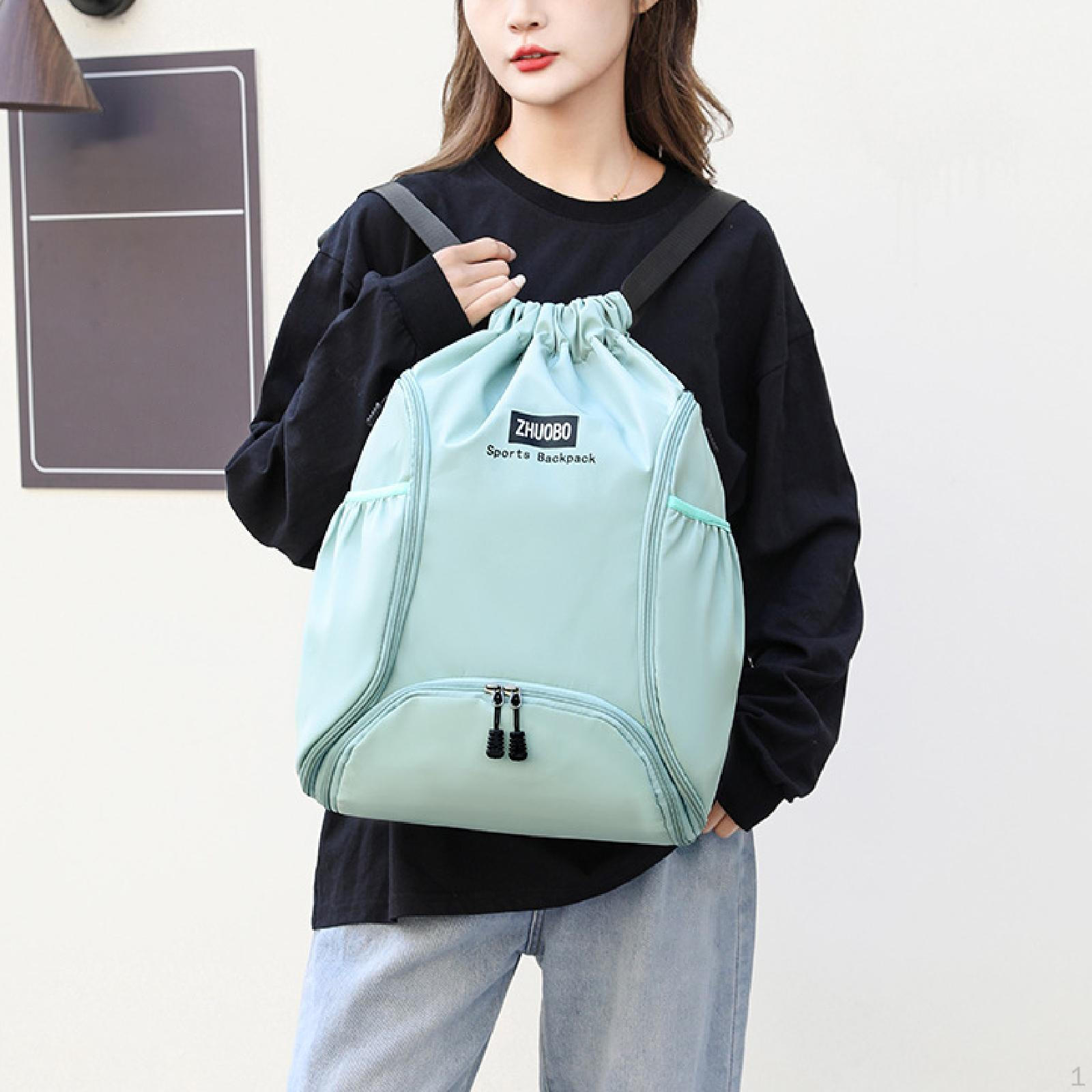 

Сумка для переноски баскетбола со шнурком для спорта и путешествий светло-зеленый