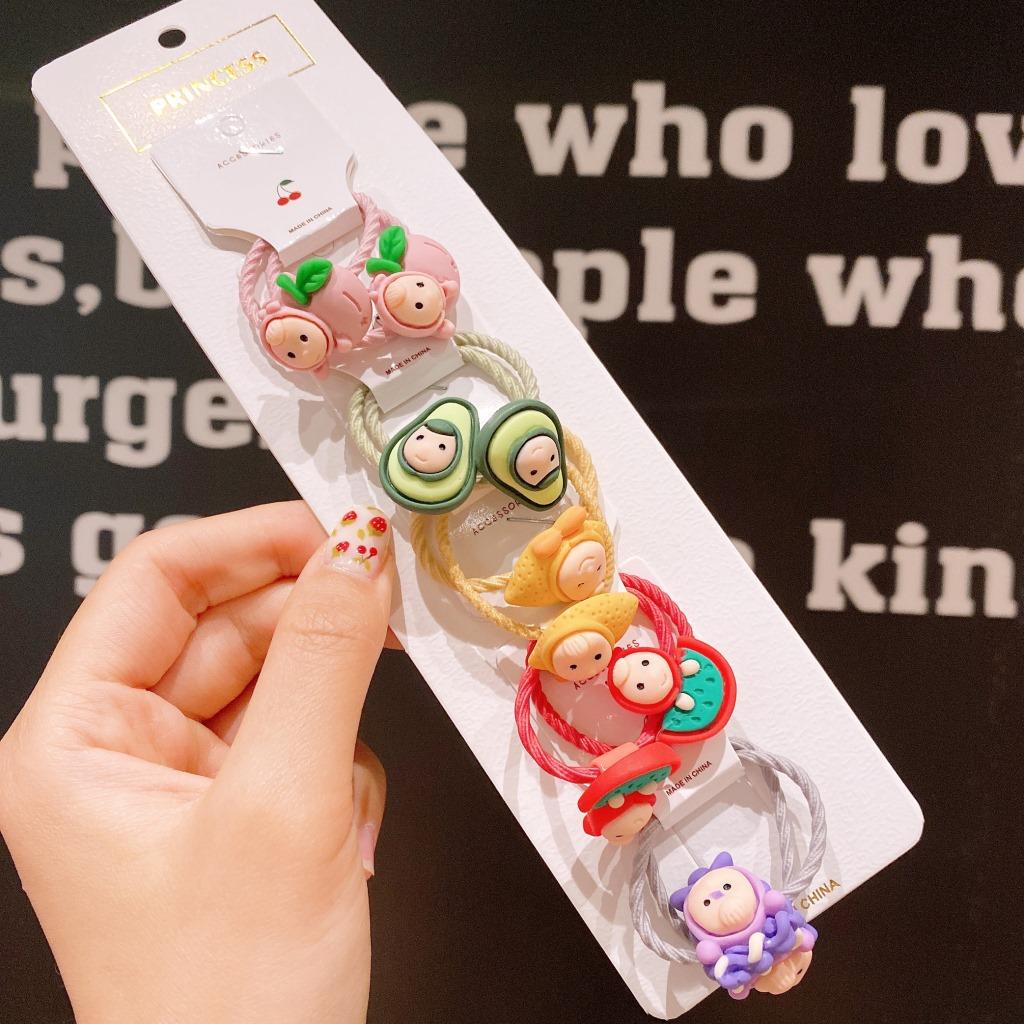 Cartoon Animal Flowers Princess Scrunchie Children Girls Kids Elastic Hair Rubber Bands Accessories Tie Hair Ring Rope Headdress