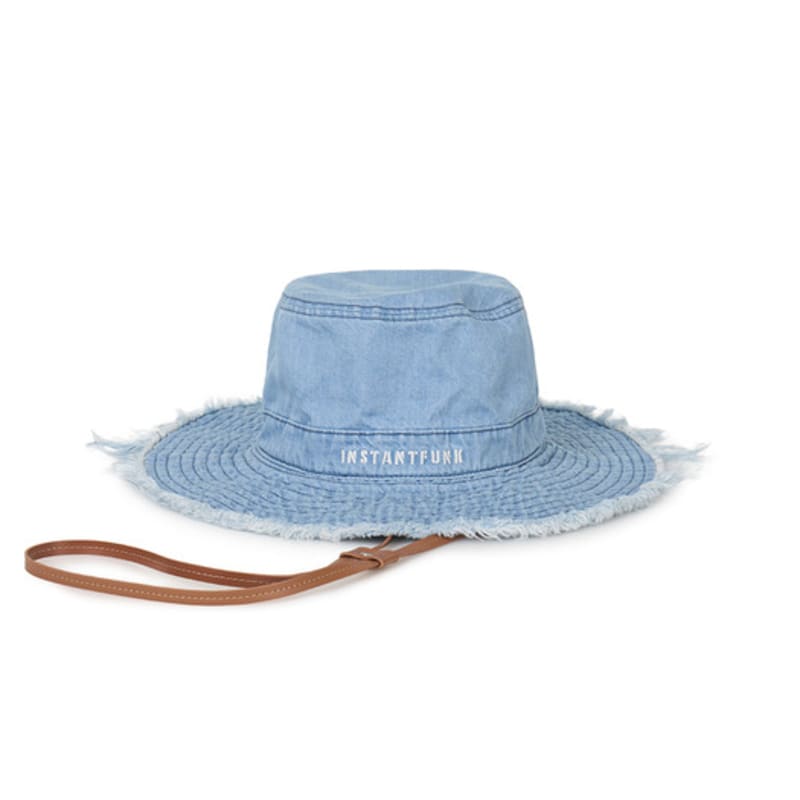 Cappello da pescatore ricamato in denim INSTANTFUNK - Blu
