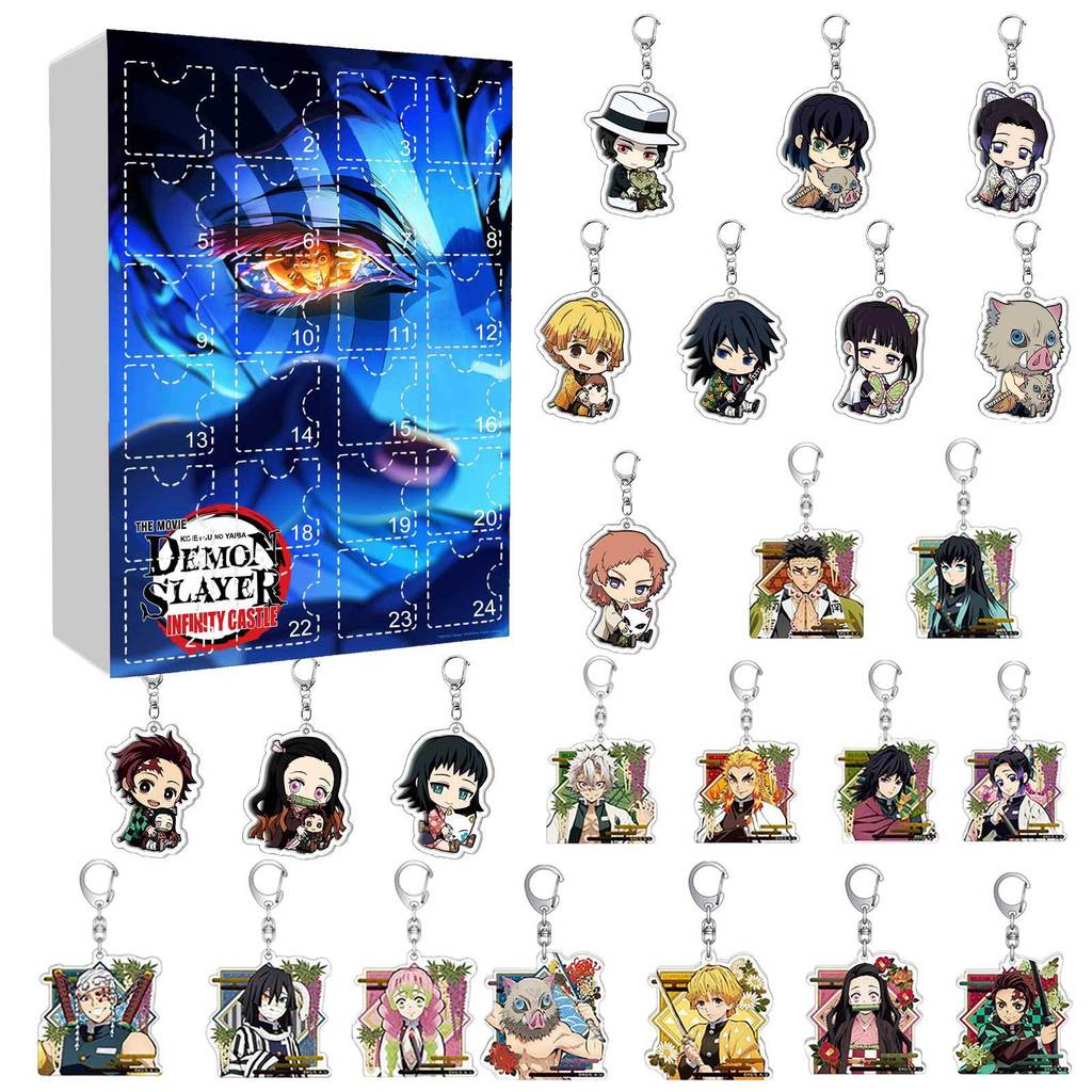 Demon Slayer Christmas Keychain Toy Gift With Acrylic Characters Accessories