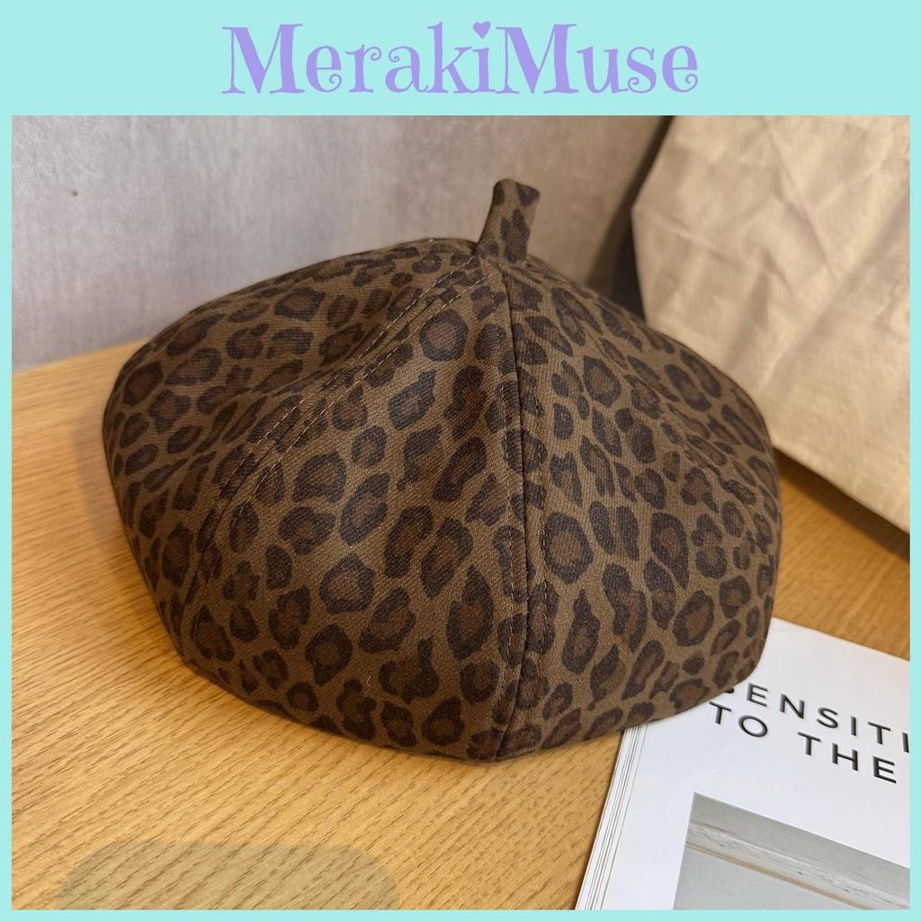 Leopard Retro Fashionable Print Women Casual Beret For Autumn And Winter