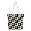 Multifunctional Dog Paws Printed Thick Rope Shoulder Beach Bag Casual Large Capacity Handbag 7601