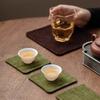 Canvas tie-dye teacup pad absorbent pot pad Chinese retro anti-scalding fabric coaster dry tea pad