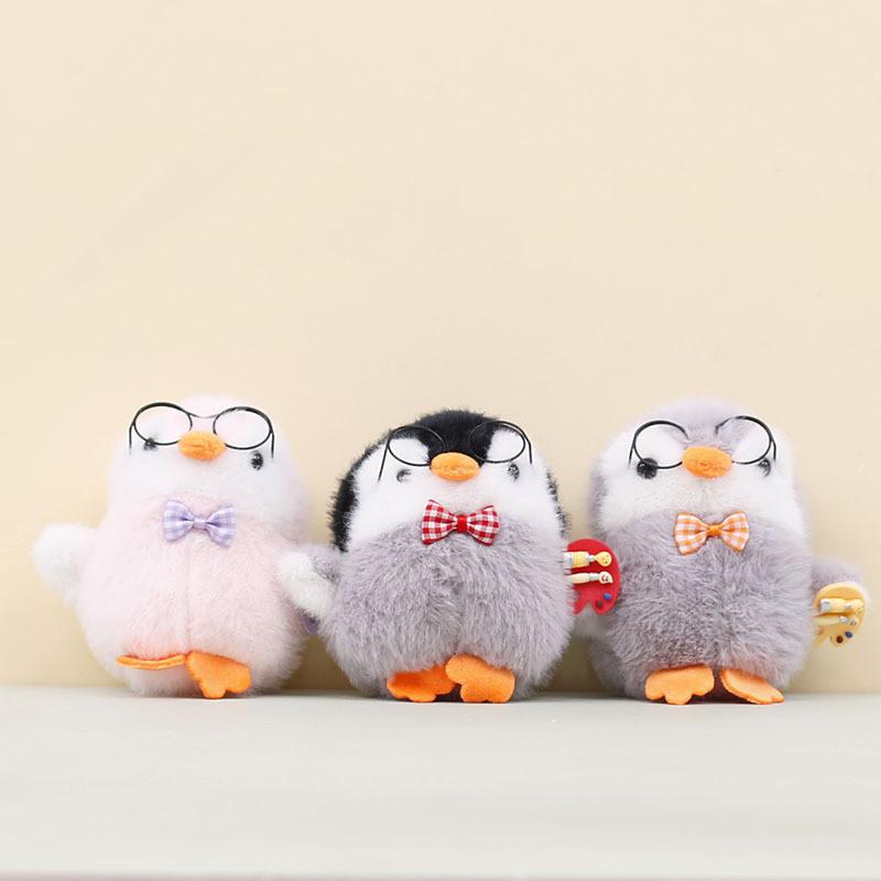 Small Penguin Plush Doll With Glasses For Bag Charm And Collectible Decor