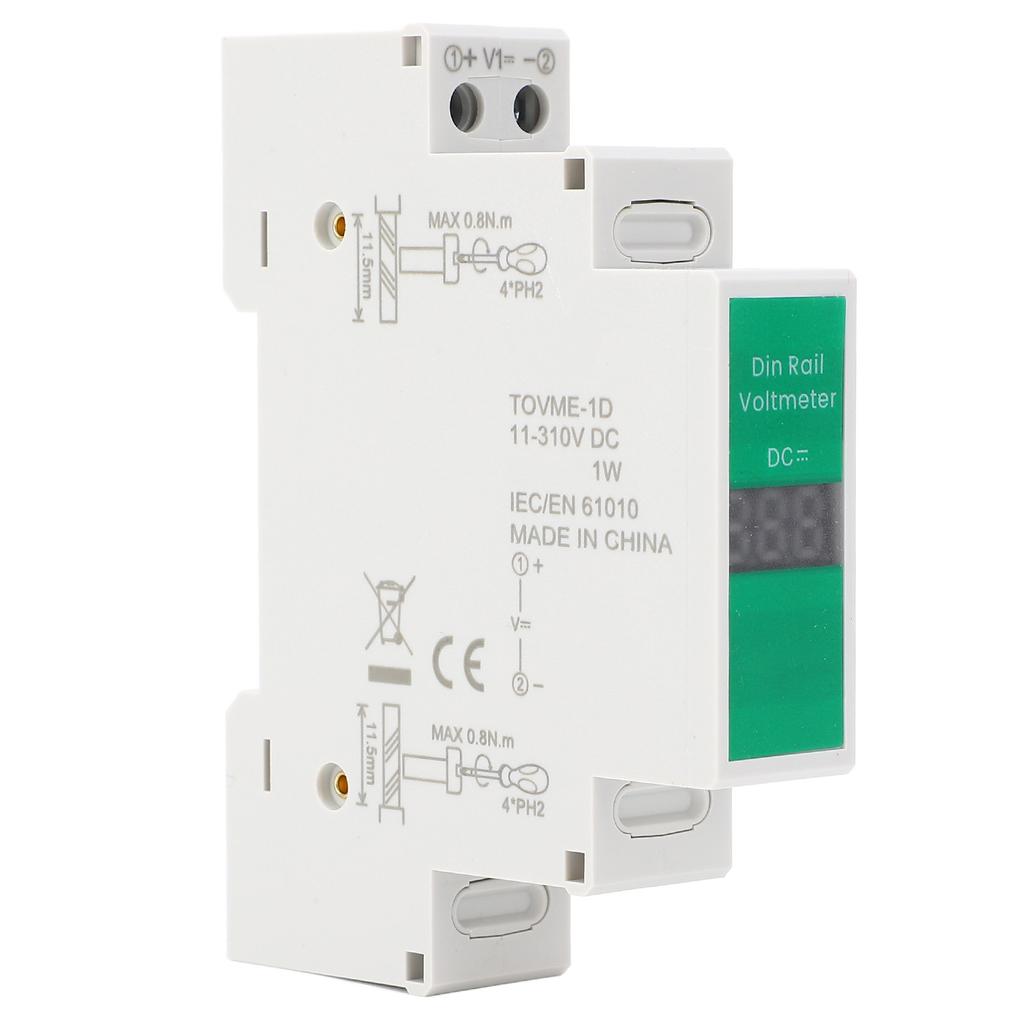 DC Voltage Meter LED Digital Display Switching Output DIN Rail Mount Voltmeter Electrical