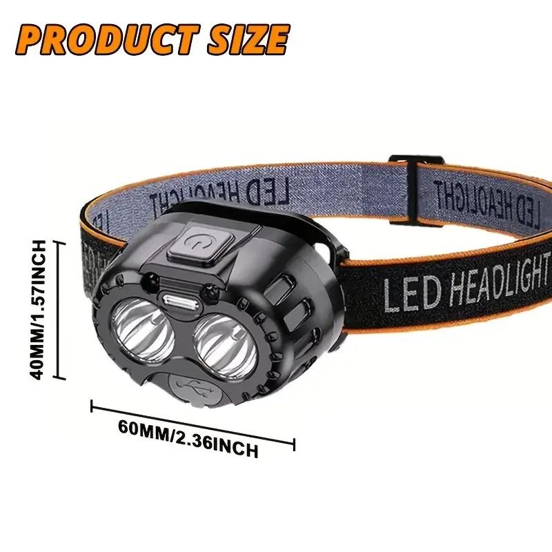 20W LED Headlamp with Wave Sensor Waterproof, Hands-Free Lighting for Work Outdoor Fishing Camping Hiking & Emergency Use