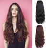Long Wavy Culry U-Shaped Wig for Women 27" Inch U Part Wig Long Black Brown Half Wigs Heat Resistant Synthetic Fake Hair