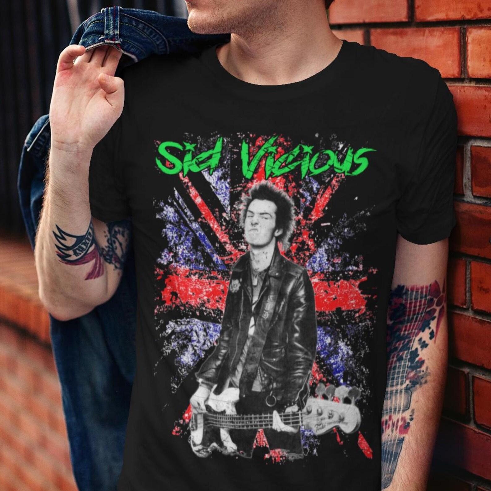 Sid Vicious Punk Rock T-Shirt – Union Jack Graphic Tee XL