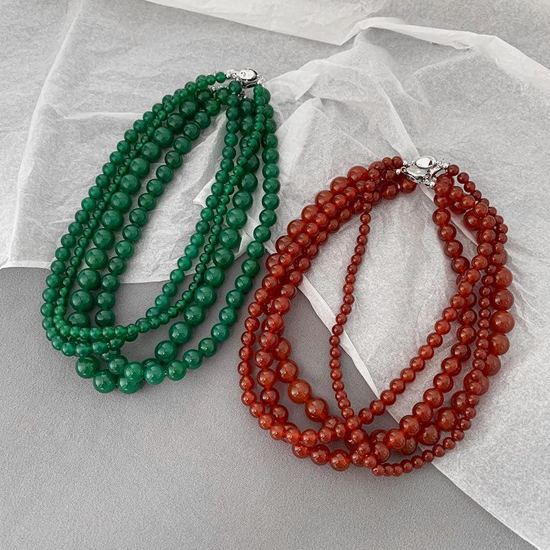 2024 High-End Natural Red Agate Clavicle Choker Necklace for Women: New Chinese National Style Accessory