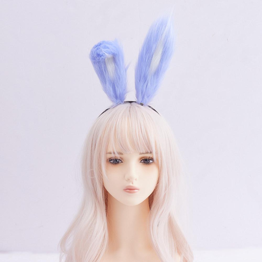 Original Hecho a Mano Lolita Plegable Orejas de Animal Orejas de Conejo KC Accesorios para el Cabello Pasador Diadema Lolita con Peluche