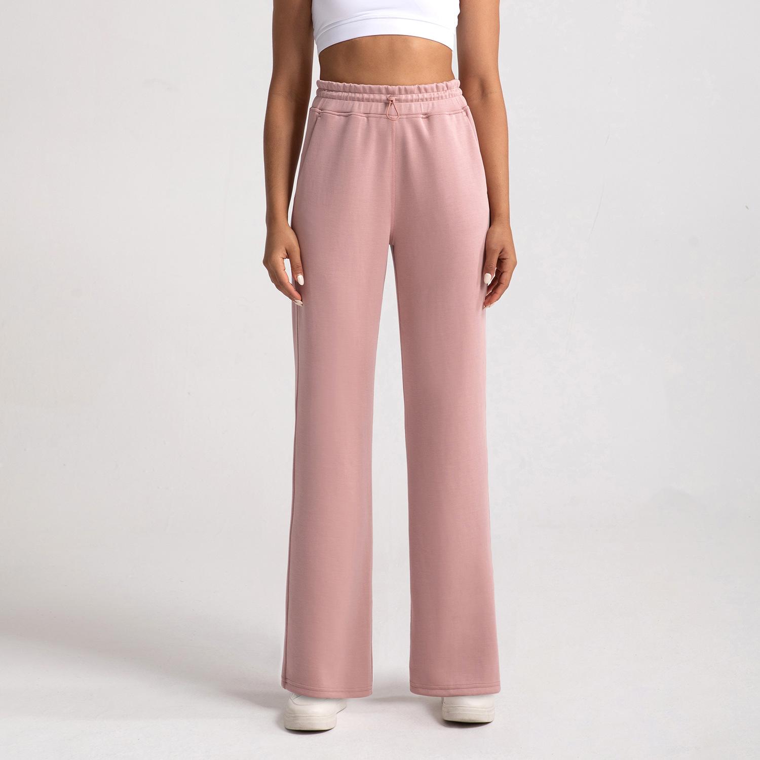 

Штаны для йоги женские леггинсы Air Layer с высокой талией свободные прямые штаны для бега спортивные брюки для отдыха XS розовый