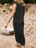 Womens Sleeveless Ribbed Knit Maxi Tank Dress Scoop Neck Summer Long Dress