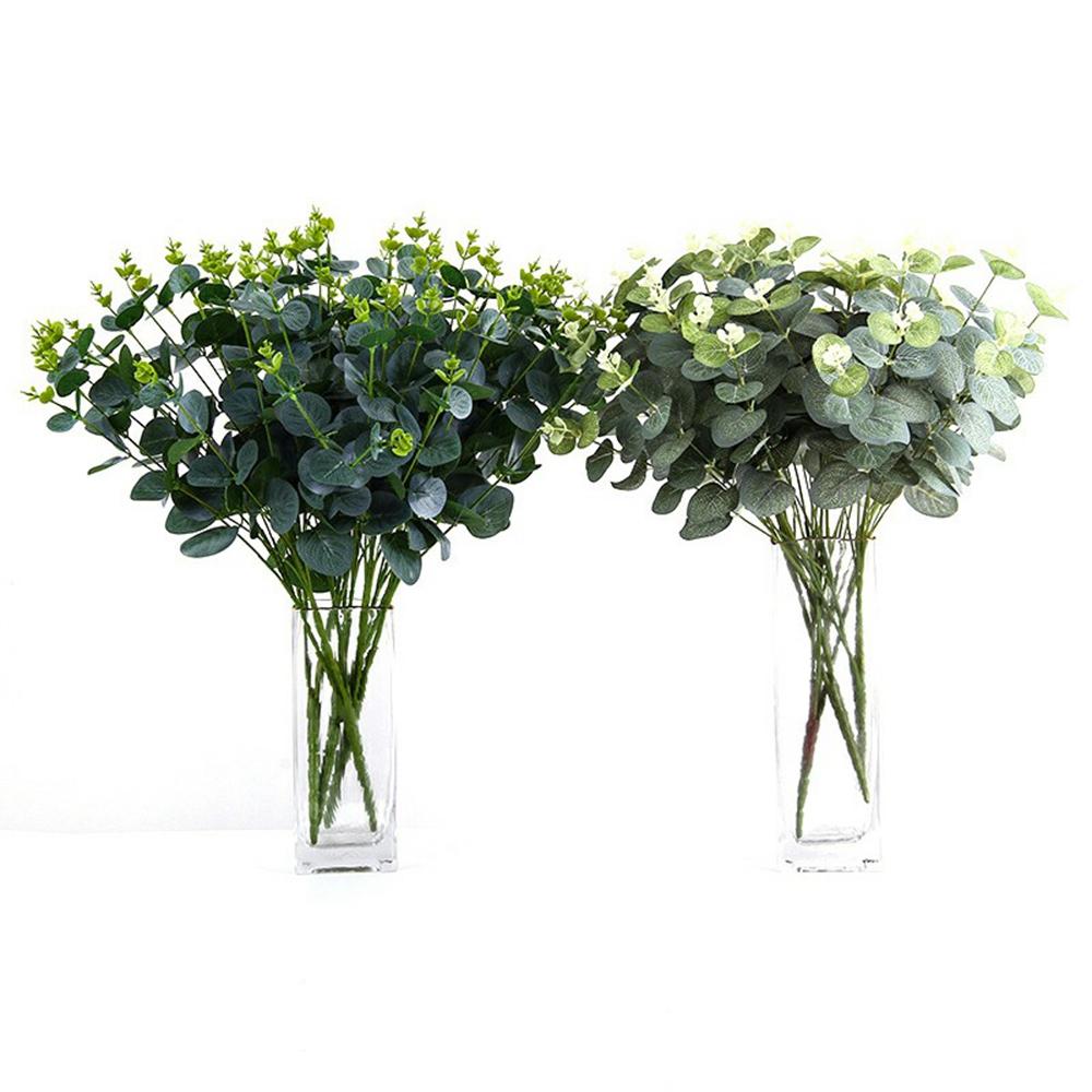 

2Pcs Artificial Eucalyptus 16 Heads Faux Plants Greenery Home Hotel Office Decor Type A