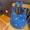 Einfache Sternstickerei Wollene Damen-Schultertaschen Vintage Vielseitig Damen-Umhängetasche Lässige Damen-Handtasche mit großem Fassungsvermögen